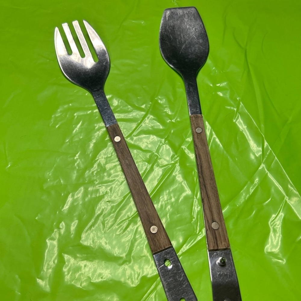 1960s Stainless Salad Server Set , MidCentury, Japan